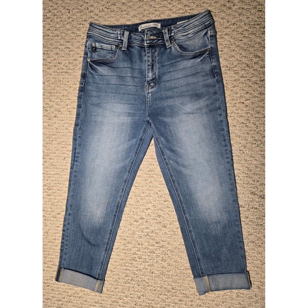 Kancan High Rise Rolled Hem Crop Capri Women's 28